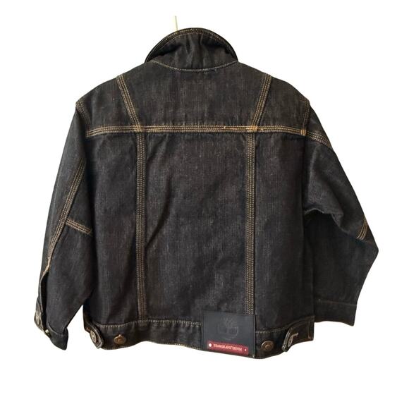 Vintage 90s Deadstock Timberland Kids Jean Jacket Size 4 Dark Rugged Denim - Picture 2 of 7